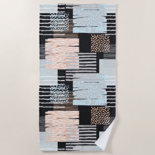 Geometric shapes and stripes beach towel