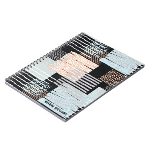 Geometric shapes and stripes notebook