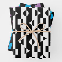 Geometric Shapes Black and White Pattern
