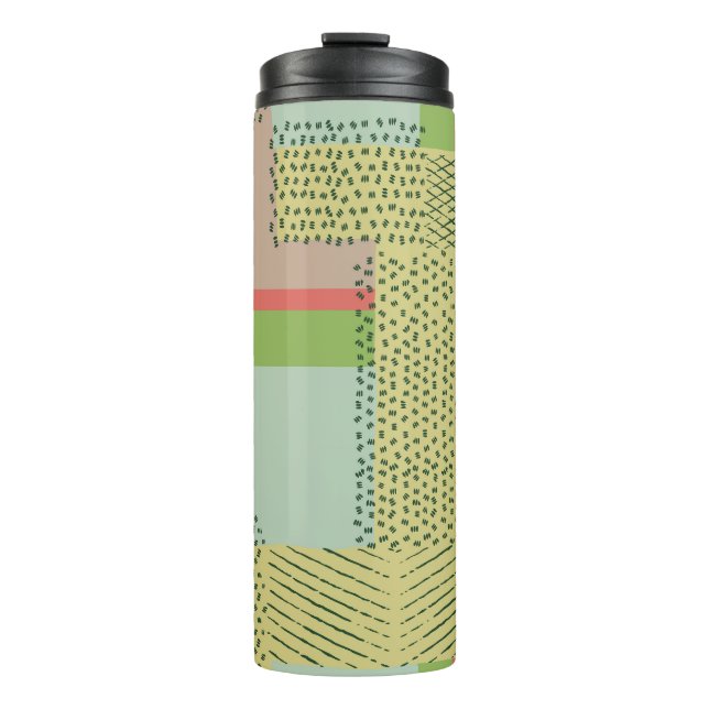 Geometric Shapes: Brush Stroke Pattern. Thermal Tumbler (Front)