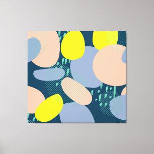 Geometric Shapes: Colorful Memphis Style Canvas Print