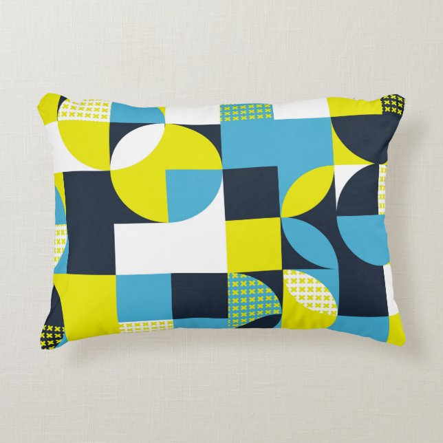 Geometric shapes, colourful abstract background. decorative cushion (Front)