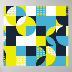 Geometric shapes, colourful abstract background. poster