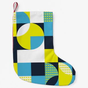 Geometric shapes, colourful abstract background. small christmas stocking