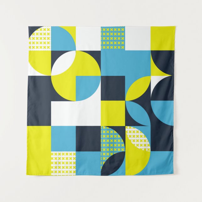 Geometric shapes, colourful abstract background. tapestry (Front)
