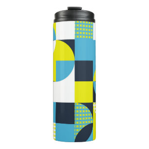 Geometric shapes, colourful abstract background. thermal tumbler