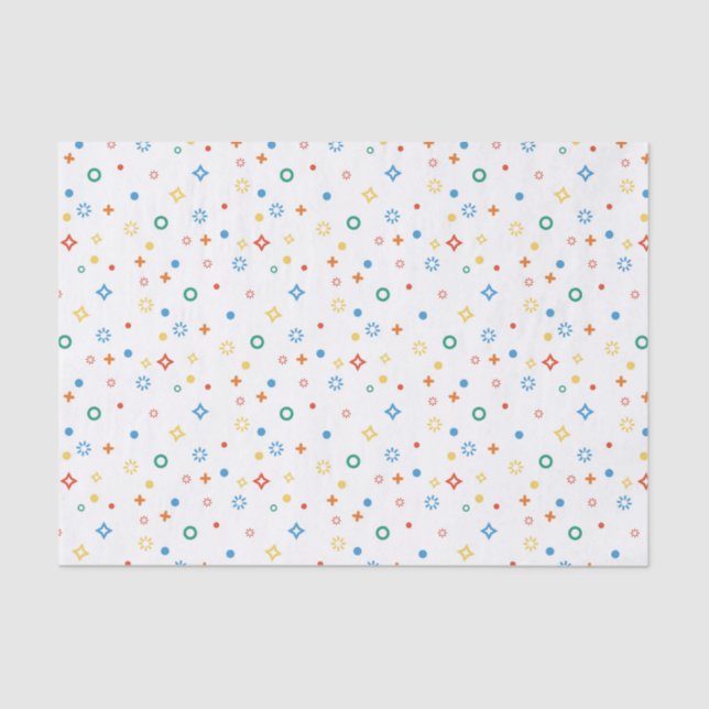 Geometric Shapes Colourful Confetti Tissue Paper (Front)