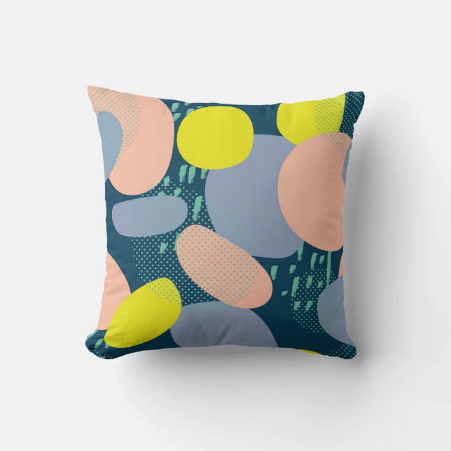 Geometric Shapes: Colourful Memphis Style Cushion (Front)
