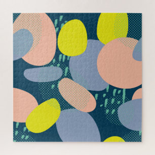 Geometric Shapes: Colourful Memphis Style Jigsaw Puzzle