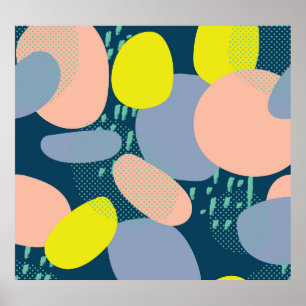 Geometric Shapes: Colourful Memphis Style Poster