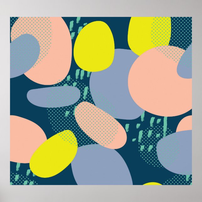 Geometric Shapes: Colourful Memphis Style Poster (Front)