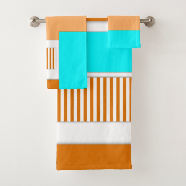 Geometric shapes cut out of paper bath towel set (Insitu)