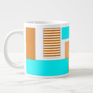 Geometric shapes cut out of paper large coffee mug