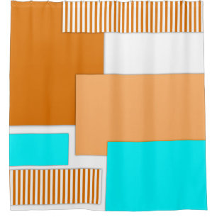Geometric shapes cut out of paper shower curtain