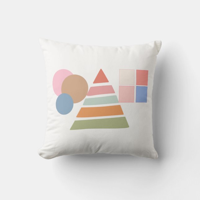 "Geometric Shapes Decorative Pillow" Cushion (Front)