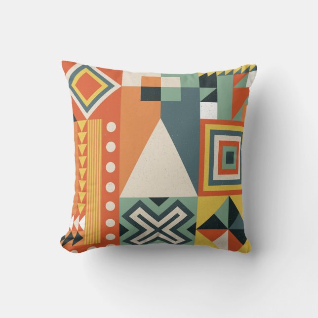 Geometric shapes, flat simple background. cushion (Front)