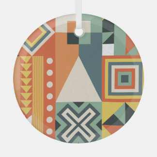 Geometric shapes, flat simple background. glass tree decoration