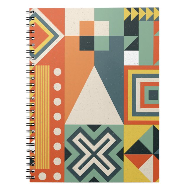Geometric shapes, flat simple background. notebook (Front)