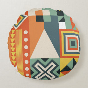 Geometric shapes, flat simple background. round cushion