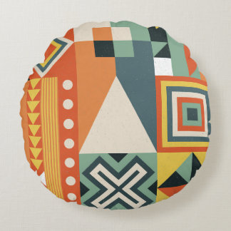 Geometric shapes, flat simple background. round cushion