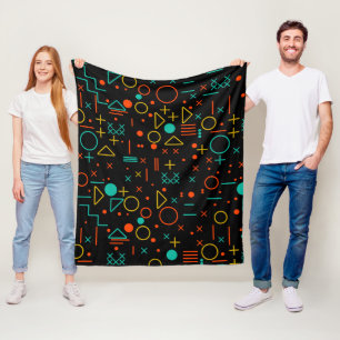 Geometric shapes fleece blanket