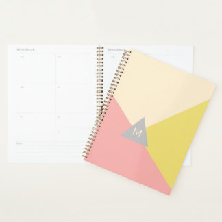Geometric Shapes in Pastel Colours Monogrammed Planner
