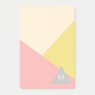 Geometric Shapes in Pastel Colours Monogrammed Post-it Notes