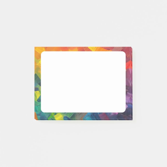 Geometric shapes in rainbow colours post-it notes (Front)