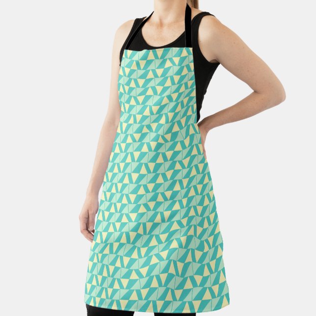  Geometric Shapes in Turquoise and Yellow Apron (Insitu)