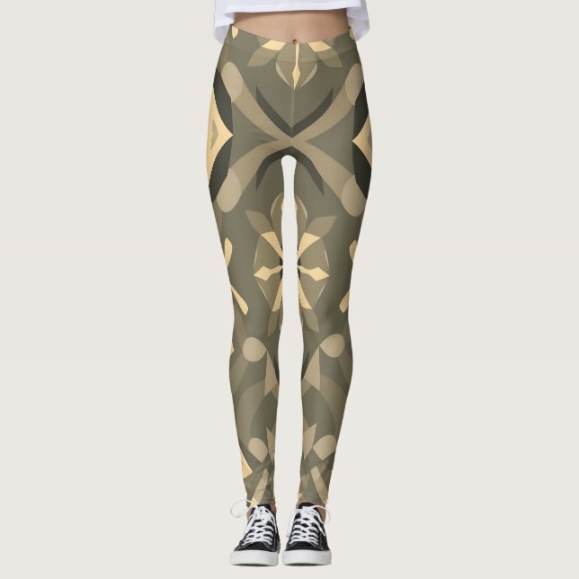 Geometric Shapes Leggings - Stylish Seamless Patte (Front)