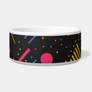 Geometric shapes, lines, dots in vibrant colours