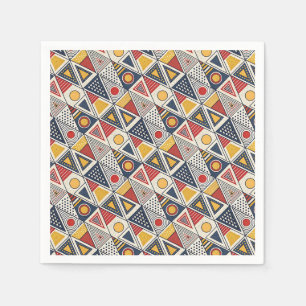 Geometric Shapes & Lines Pattern Memphis Style Art Napkin