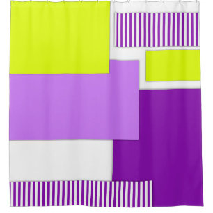 Geometric shapes made of multicolored paper shower curtain