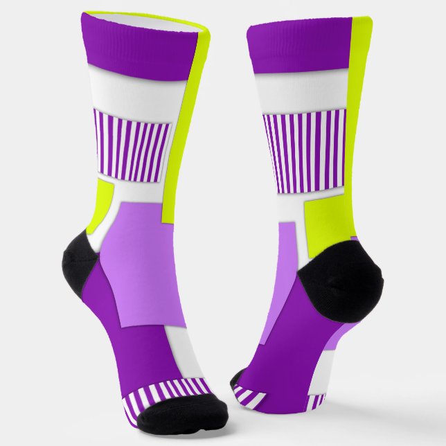 Geometric shapes made of multicolored paper socks (Angled)