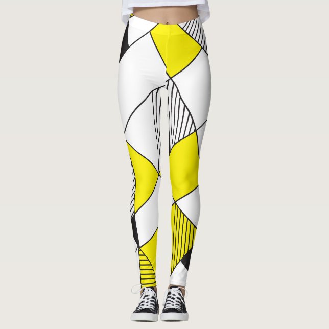 Geometric Shapes: Minimalist Seamless Pattern. Leggings (Front)