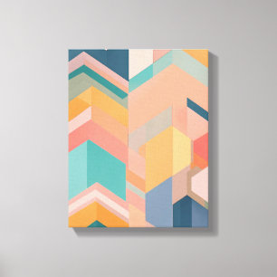 Geometric Shapes Modern Colorful Wrapped Art Canva Canvas Print