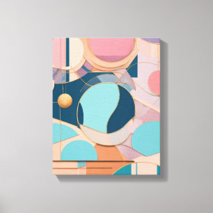 Geometric Shapes Modern Colorful Wrapped Art Canva Canvas Print