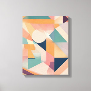 Geometric Shapes Modern Colorful Wrapped Art Canva Canvas Print