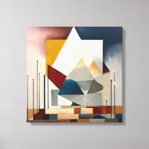 Geometric Shapes Modern Colourful Wrapped Art Canv Canvas Print