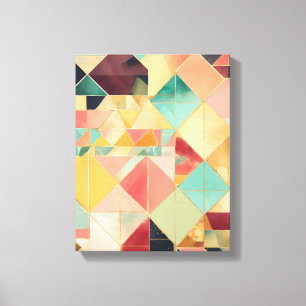 Geometric Shapes Modern Colourful Wrapped Art Canv Canvas Print