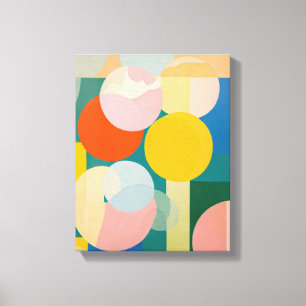Geometric Shapes Modern Colourful Wrapped Art Canv Canvas Print