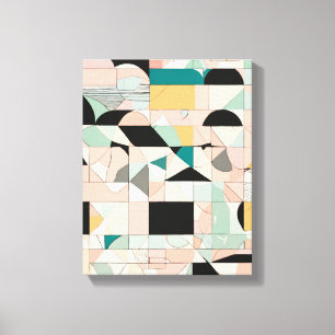 Geometric Shapes Modern Colourful Wrapped Art Canv Canvas Print