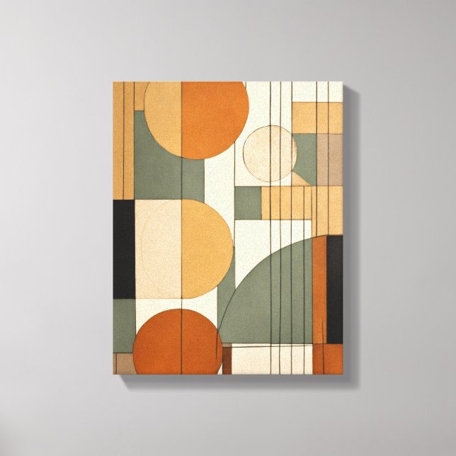 Geometric Shapes Modern Colourful Wrapped Art Canv Canvas Print (Front)
