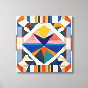 Geometric Shapes Modern Colourful Wrapped Art Canv Canvas Print