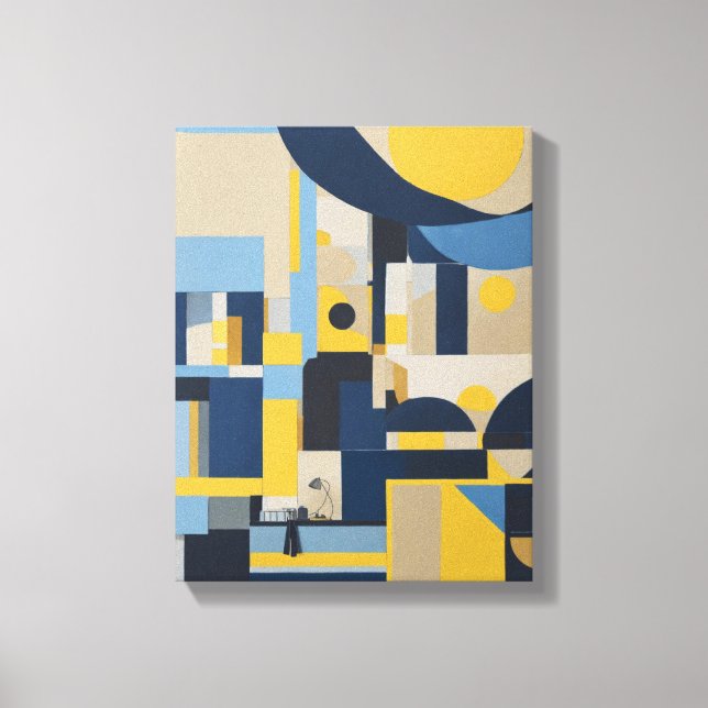 Geometric Shapes Modern Colourful Wrapped Art Canv Canvas Print (Front)