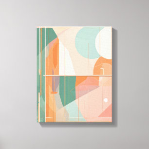 Geometric Shapes Modern Colourful Wrapped Art Canv Canvas Print