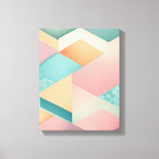 Geometric Shapes Modern Colourful Wrapped Art Canv Canvas Print