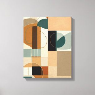 Geometric Shapes Modern Colourful Wrapped Art Canv Canvas Print