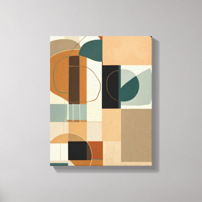 Geometric Shapes Modern Colourful Wrapped Art Canv Canvas Print (Front)