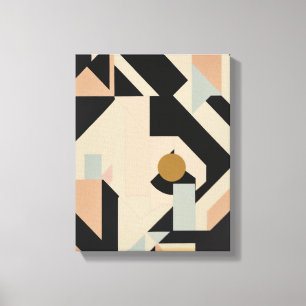 Geometric Shapes Modern Colourful Wrapped Art Canv Canvas Print